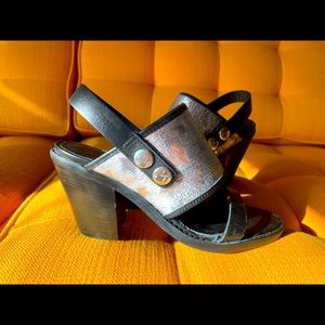 Diesel Silver Star Strap Slingback Heels